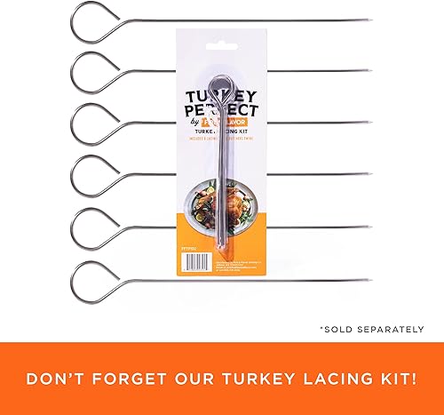 Miniatura 9 de Fire & Flavor Levantador de pavos para un manejo y corte más seguros, tenedores para carne de acero inoxidable de calibre pesado, tenedor abatible