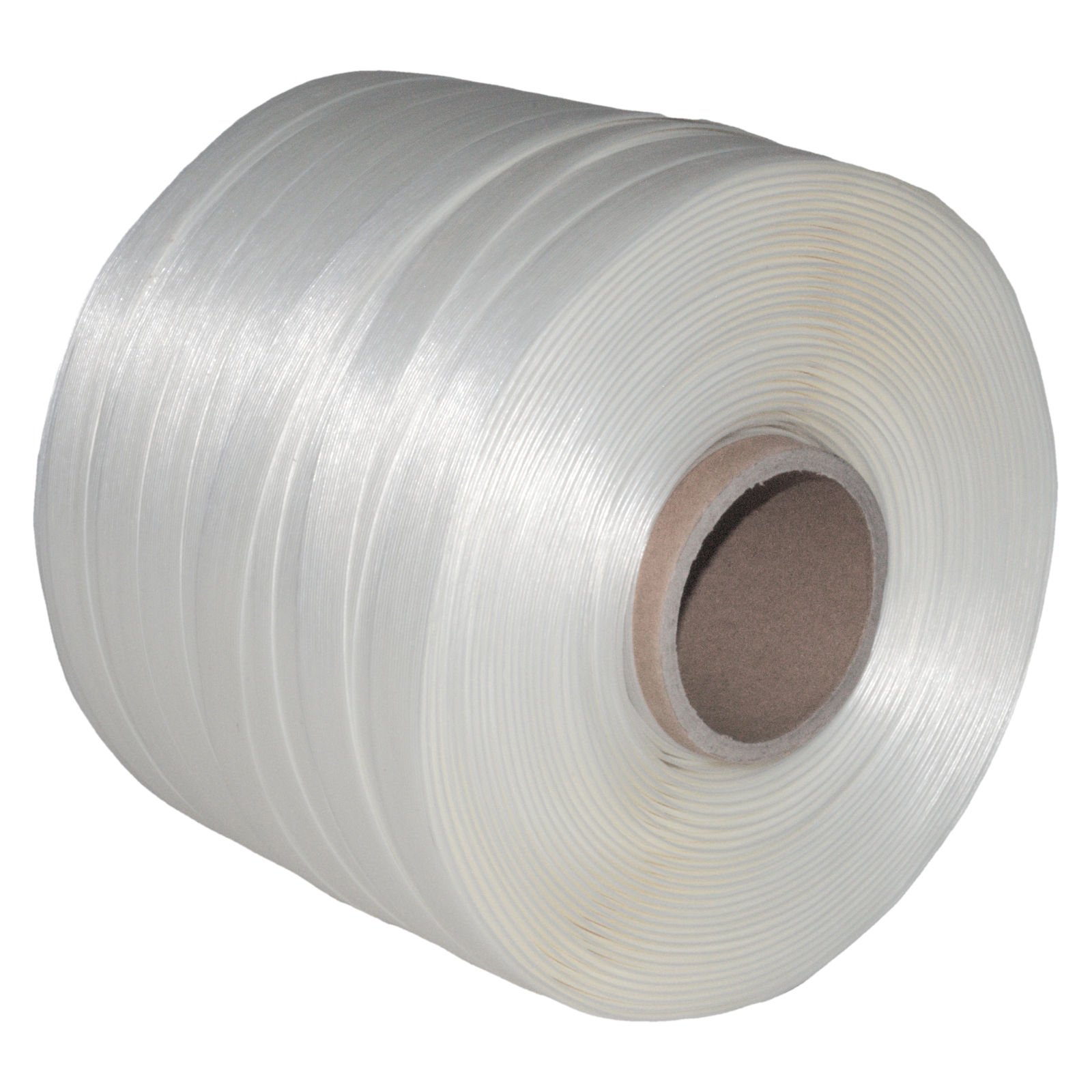 KK Verpackungen Polyester Umreifungsband 16 mm x 340 m | 1 x Rolle, Reißfestigkeit 450 KG, Kern 60 mm | Ballenpressenband Hotmelt | Textilband zum Bündeln von Paketen & Ballen