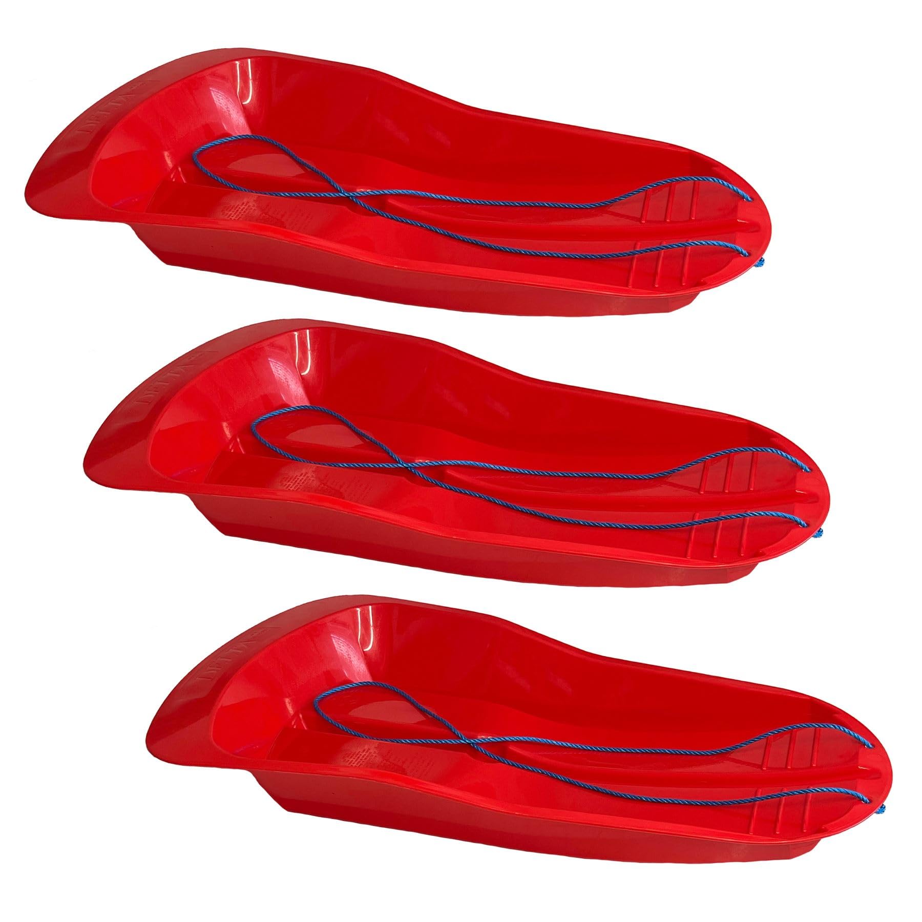 AB Tools Czerwone plastikowe wytrzymałe sanki sanki saneczkowe sanki bobslejowe 3 szt