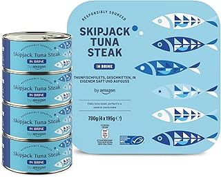 by Amazon Thon listao entier au naturel, 195g, lot de 4