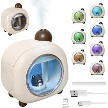 500ML Portable Air Humidifier for Bedroom with Night Light,Cute Cartoon Cool Mist Humidifier for Baby,9H Auto Shut-Off,2 Mist Modes Quiet Air Humidifiers for Home Office