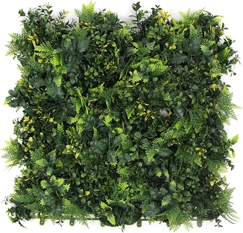 Miniatura 7 de VERDEARTH Paneles de pared de plantas artificiales, 6 piezas de 19.7 x 19.7 in de vegetación de helecho, hiedra para valla de seto de privacidad,