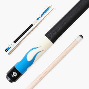 58 Inch FLAME 2 Piece Steel Joint Snooker Pool Cue with Maple Shaft & 11mm Tip - American Style