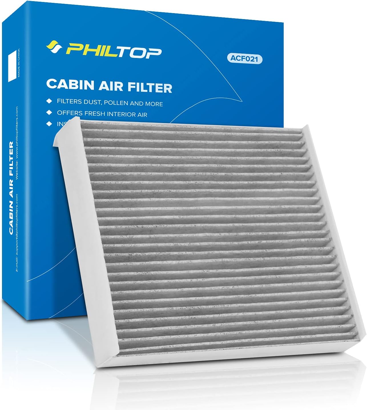 PHILTOP Cabin Air Filter with Activated Carbon (CF12150) — Compatible with Ford F-150 / Super Duty / Expedition / Lincoln Navigator