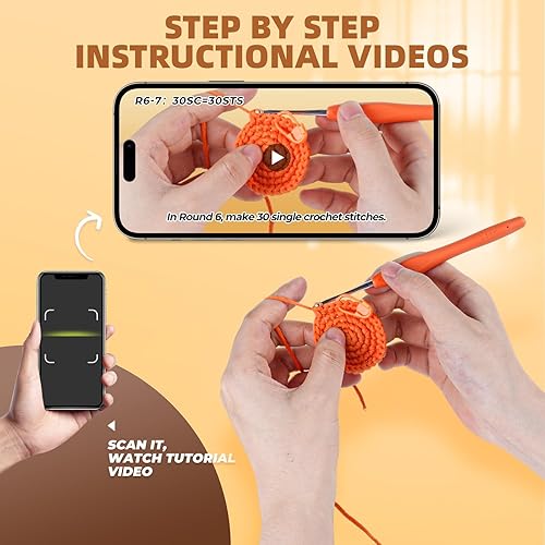 Vista 30 de MOREJMTT Kit de ganchillo para principiantes, kits de animales de ganchillo, kit de ganchillo para principiantes con tutoriales en video paso a