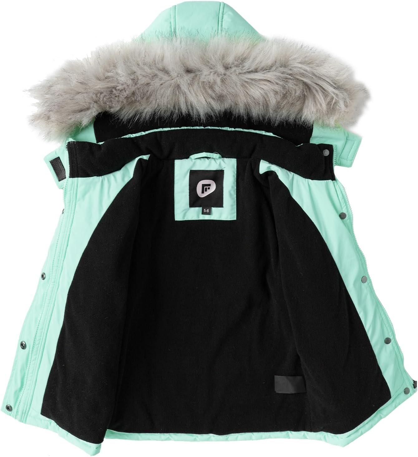 FARVALUE Girls' Winter Coats Thicken Fleece Lined Padded Hooded Puffer Jacket Coat for Girls - Image 3