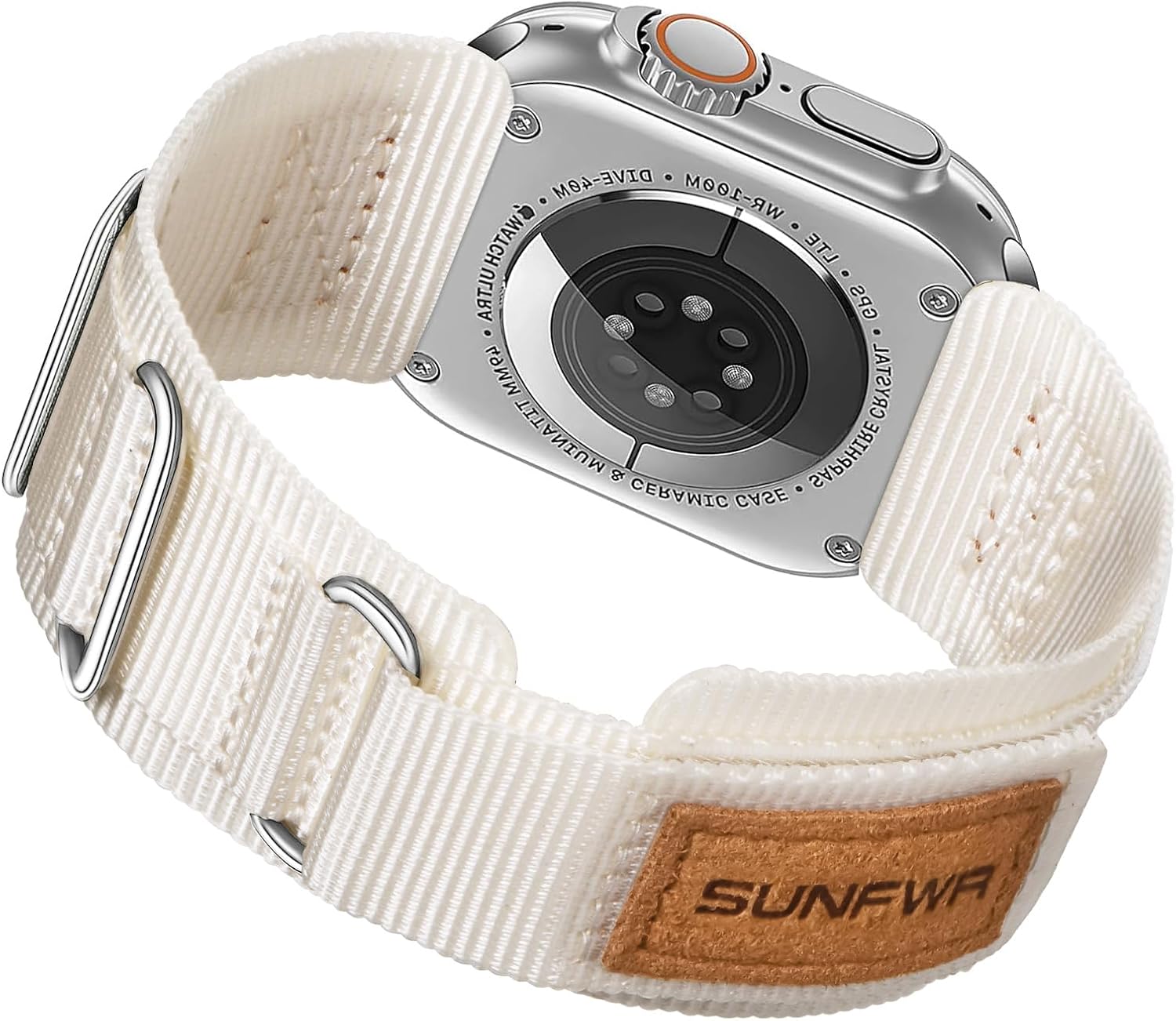 SUNFWR Rugged Nylon Band for Apple Watch Ultra 3&2&1 49mm 46mm 45mm 44mm 42mm Men,Hook Loop Tactical Military Strap for iWatch Series 11/10/9/8/7/6/5/4/3/2/1/SE