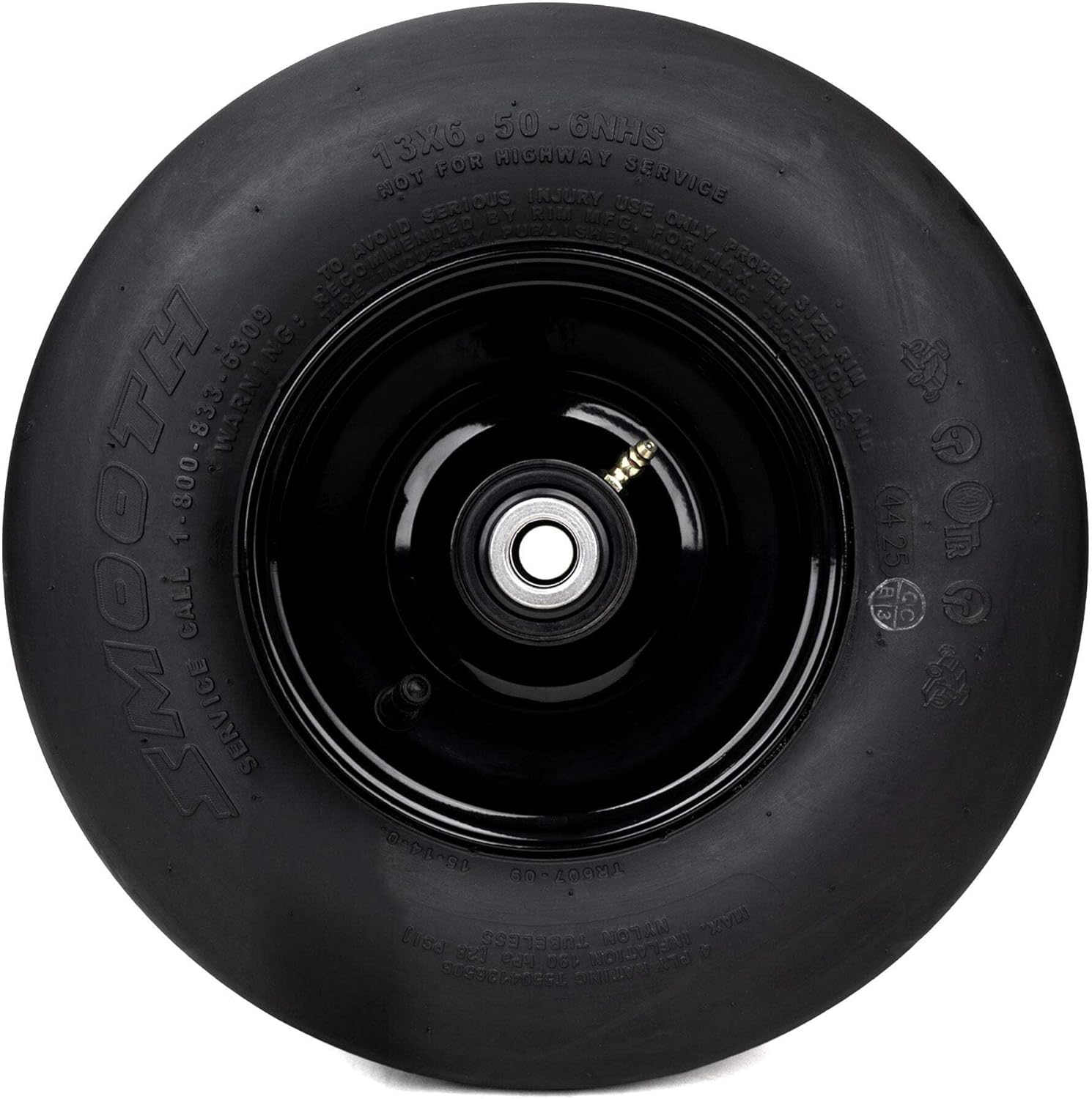 Pneumatic Tire Assemblies 13x6.50-6 for Lawn Mower Wheels - Black Metal - Fits Raptor SD, SDX, XD, XDX, Fastrak, Super Z, X One, Hyperdrive - Replaces 607964, 604898, 789537, 747782