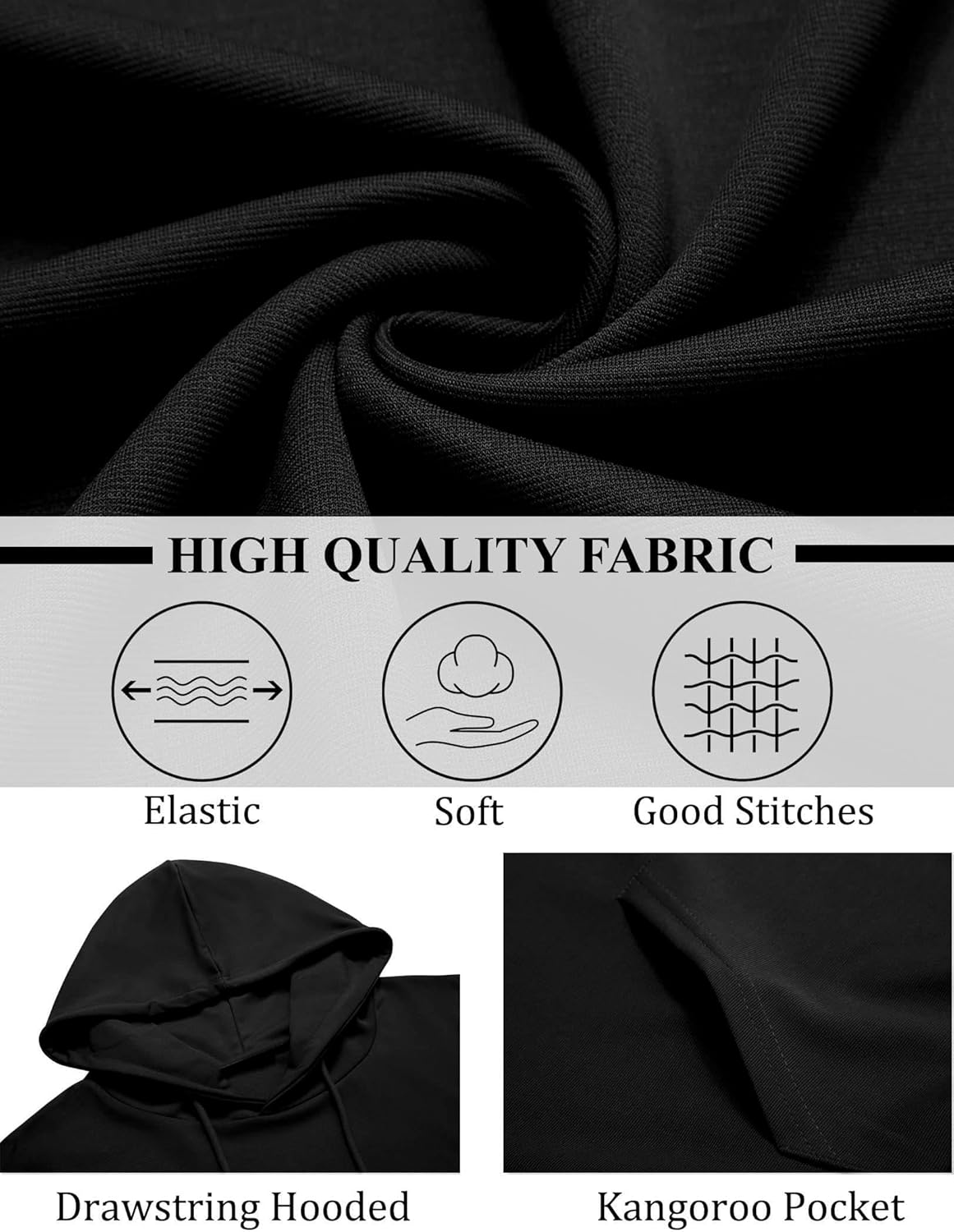 Sleepdown Men's Pull Over Hoodie, Midweight Fleece Hoodies for Men, Hooded Sweatshirt for Men - Image 4