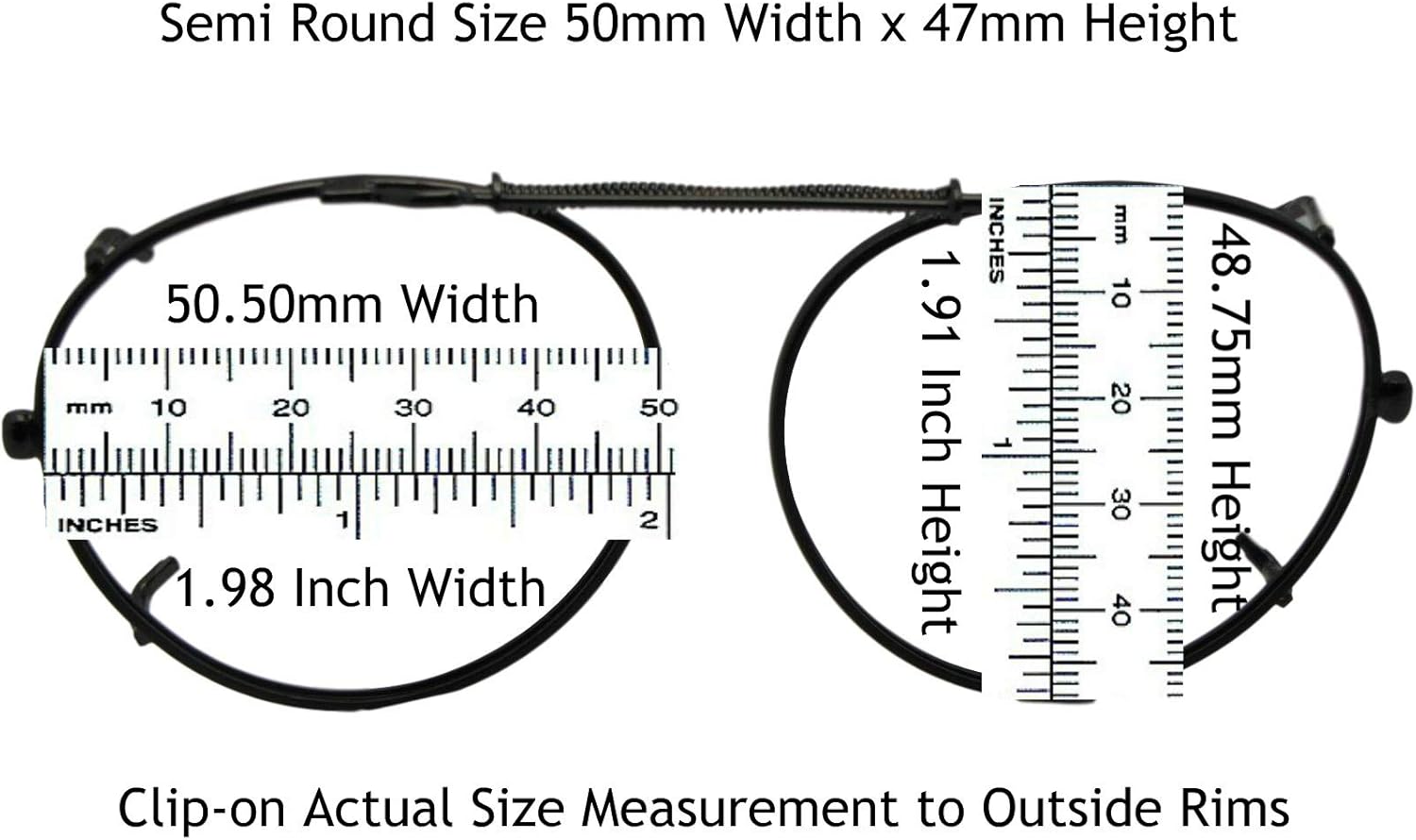 Semi Round Non Polarized Clip-on Sunglasses for Men & Women-Semi Round Shape Clip On Sunglasses For Eyewear Pewter-non Polarized Gray Lens 50mm Wide x 47mm Height Millimeters image 3 of 5 B078X4YHPM