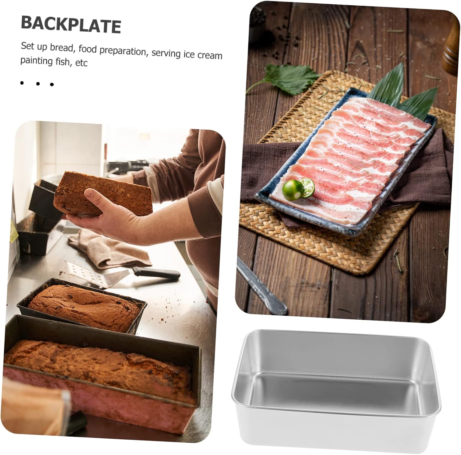 Cabilock Stainless Steel Hot Pot Preparation Plate Food Deep Plate for Home Restaurant and School Use Easy to Clean for Sushi and Desserts Finish