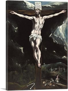 ARTCANVAS Christ on the Cross 1610 Canvas Art Print Stretched Framed Painting Picture Poster Giclee Wall Decor by El Greco - 18" x 12" (1.50" Deep)