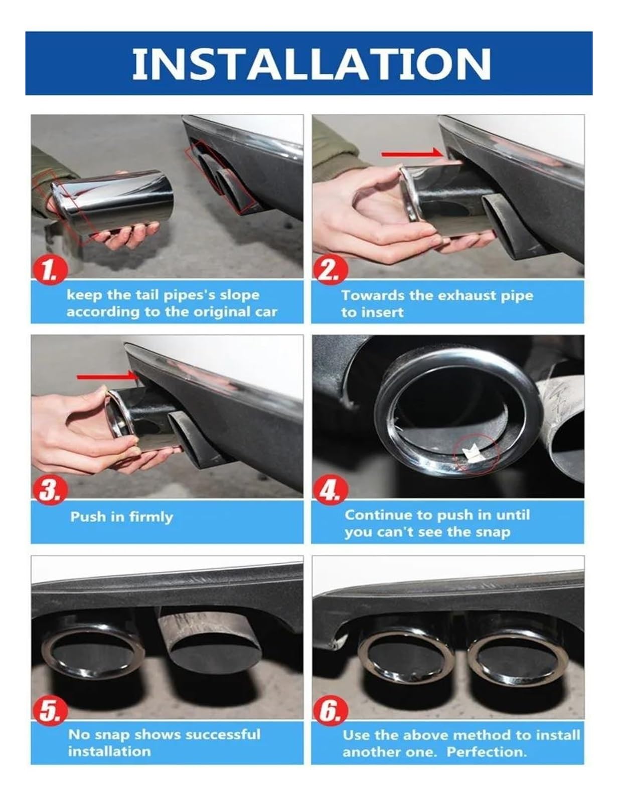 Adaptateur D'Echappement Embout De Silencieux D'échappement De Voiture Accessoires Automobiles Pour Passat B7 CC 2011 2012 2013 2014 2015 2016 2017 Pot D'échappement (Couleur : Argent)