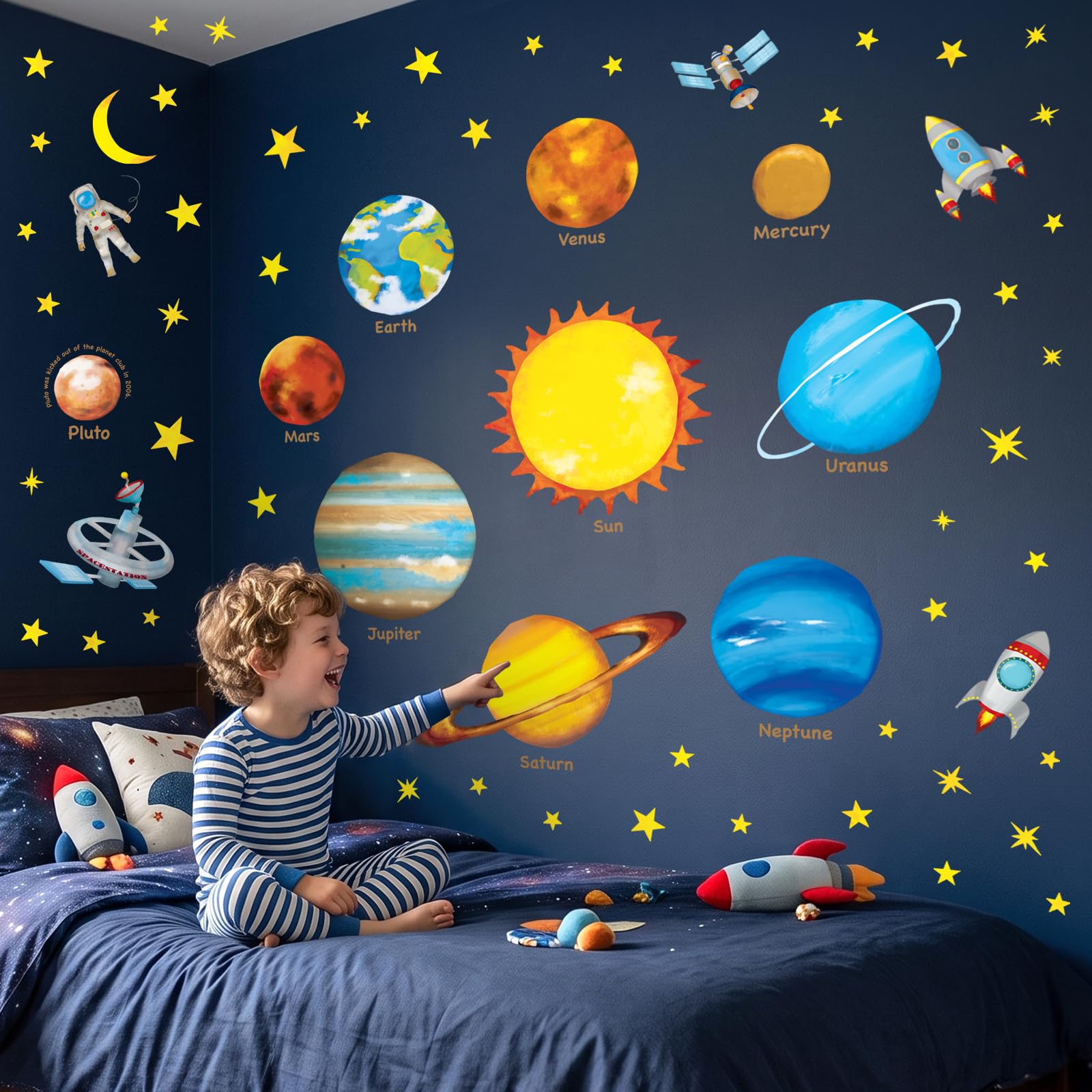 Amazon.co.jp: DECOWALL DS8-1307 宇宙と惑星 (中) ウォール