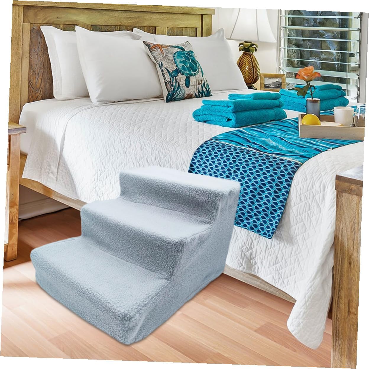 BESPORTBLE Portable Lightweight Pet Steps Ladder for Small Puppies Cats Elder Pets Joint Relief Indoor Ramp for Sofa Bed Couch Grey