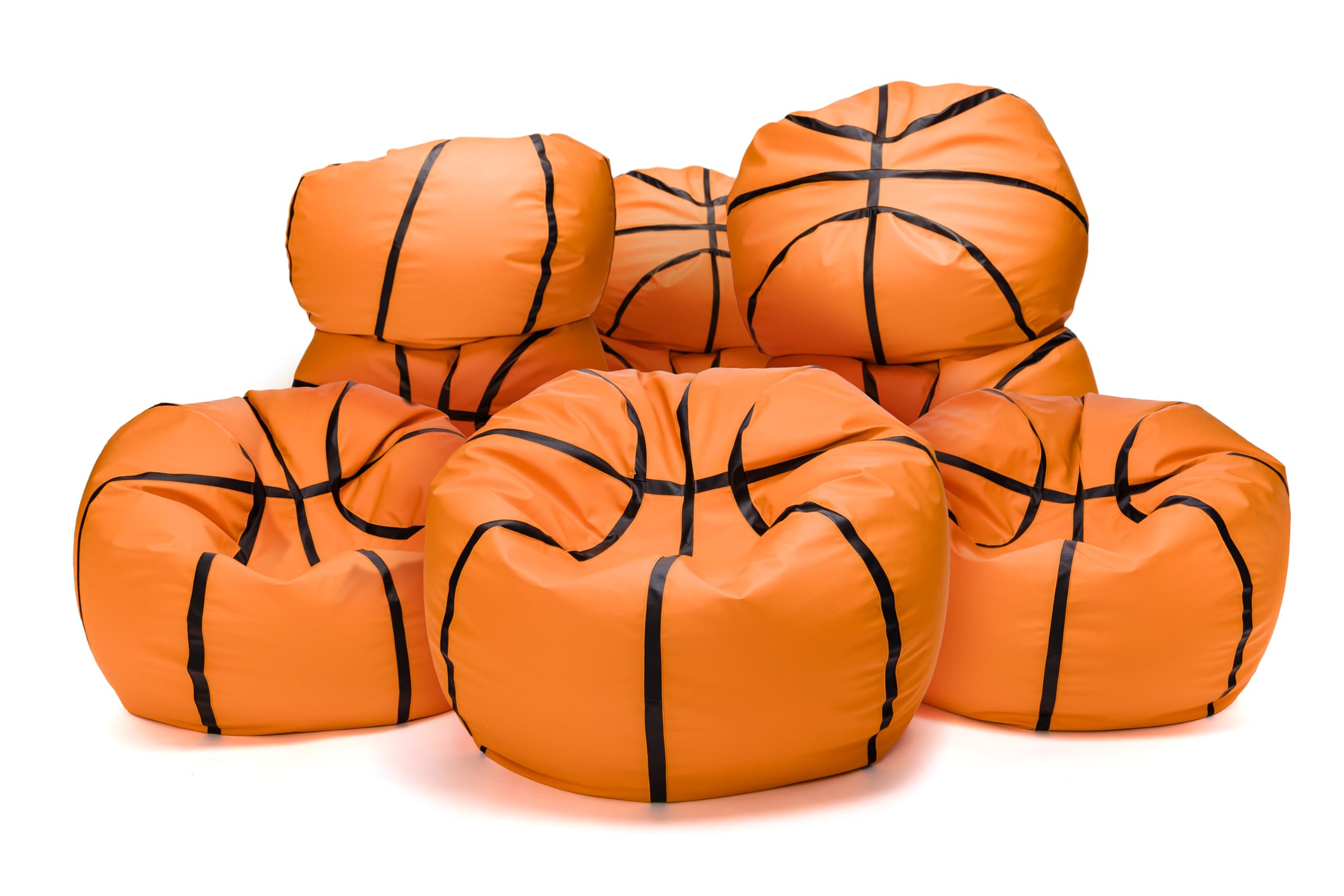 Ecopuf Basketball Pouf XL - da camera in similpelle per il basket - Ideale per gli appassionati di pallacanestro, i bambini - 100x55cm, Arancione: Pallacanestro