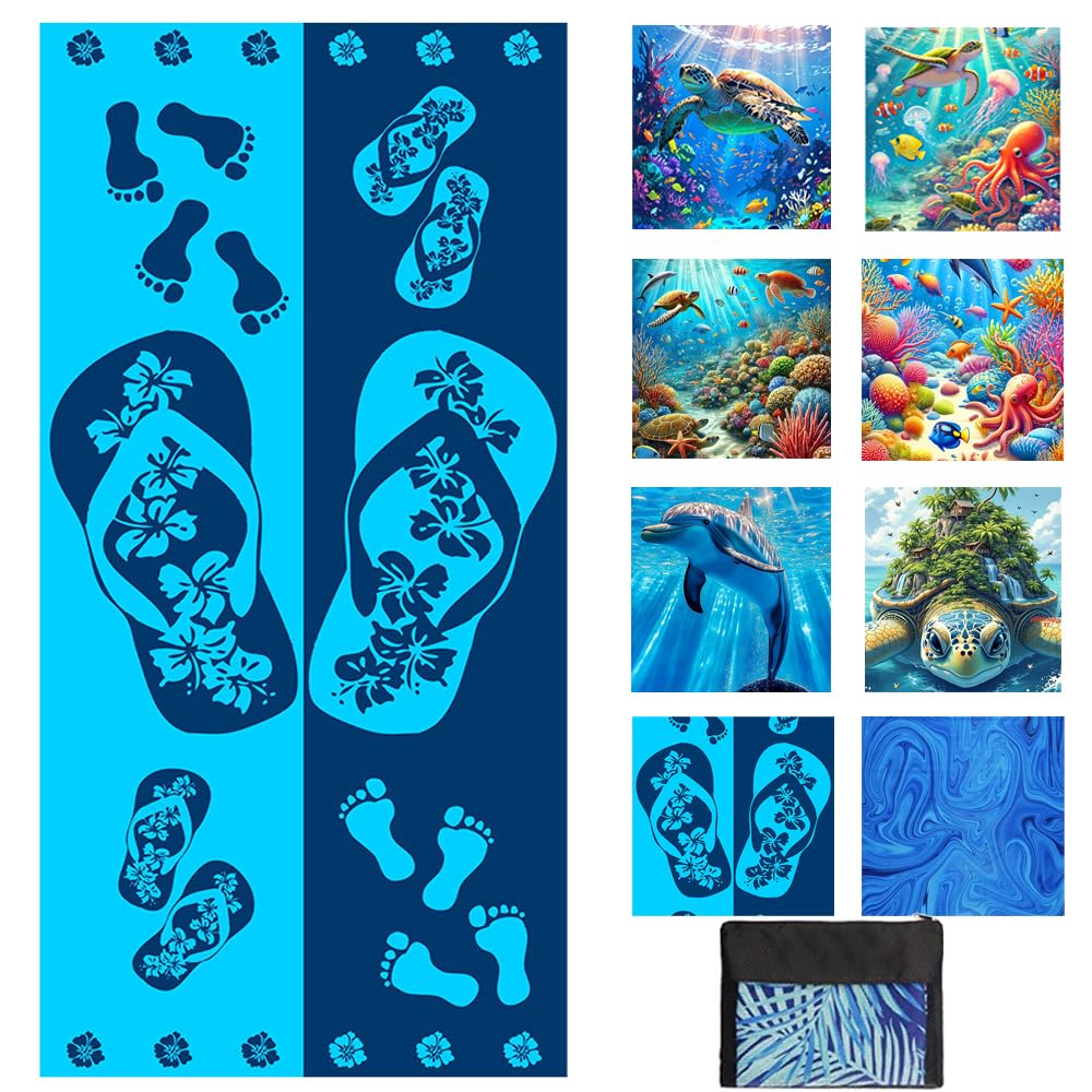 Beach Towel, Microfibre Beach Towel, Bath Towel, Sand-Free, Quick-Drying Beach Towel, Women's Beach Towel, Summer Beach Towel, Dolphins, Beach Accessories, Must Haves Gifts for Women, 180 x 80 cm