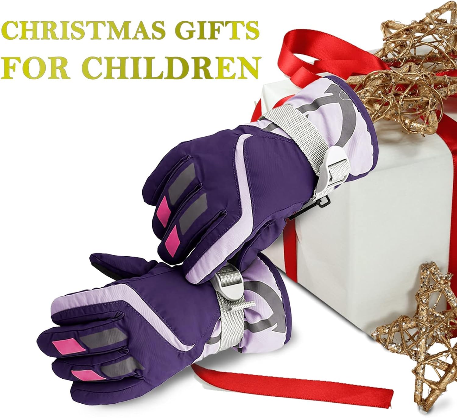 LuvnFun Kids Snow Gloves for Cold Weather Thinsulate Cotton Warm Waterproof Ski Winter Gloves for Boys and Girls : Clothing, Shoes & Jewelry