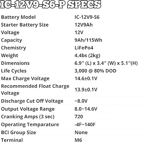 Miniatura 7 de Litio iónico 12V S6  720 CA  Batería de arranque LiFePO4 + Bluetooth