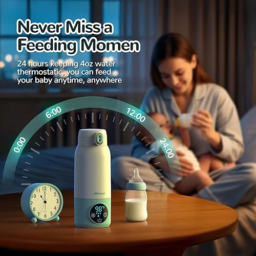 Miniatura 5 de Calentador de biberones portátil para viajes  Modos de calefacción dobles actualizados para leche materna y agua, calentador de leche para bebé con