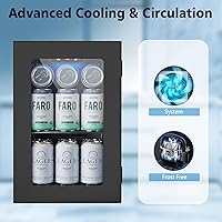 Vista 5 de COWSAR Commercial Beverage Refrigerator 24-Can Mini Fridge, Countertop Wine Cooler Small Adjustable Digital Thermostat, LED Light, Freestanding