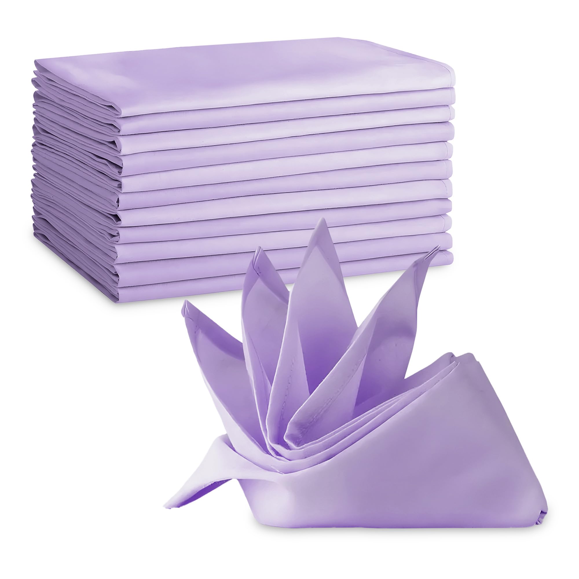 100% Polyester Table Napkins - 20" x 20" Cloth Napkins for Formal Dining, Weddings, Events, Restaurants, Durable & Machine Washable with Elegant Finish - Lavender, 20pcs