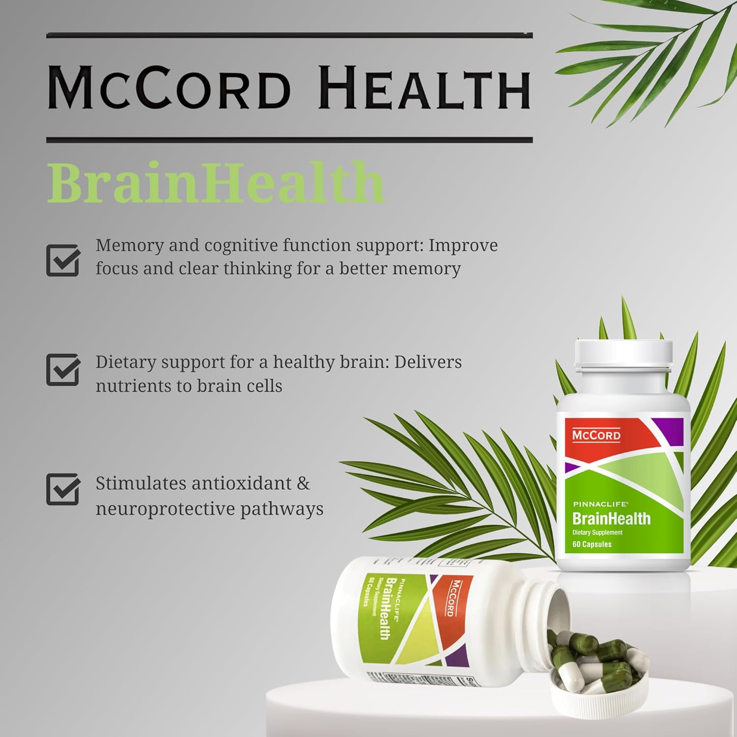 BrainHealth Brain Supplement - Amplify Memory, Increase Focus, Enhance Clarity & Gain Productivity For Men & Women, Olivamine, Vitamin D, Vitamin B6 & B12, Rhodiola Rosea, Magnesium, Taurine