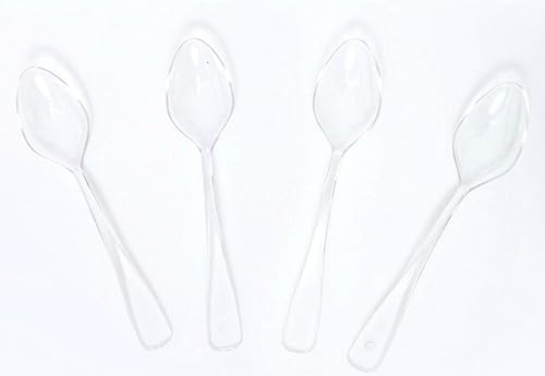 Miniatura 2 de Zappy 500 mini cucharas de plástico transparente de 3.75 pulgadas, cuchara pequeña de plástico para gran cuchara de postre o cuchara de helado,