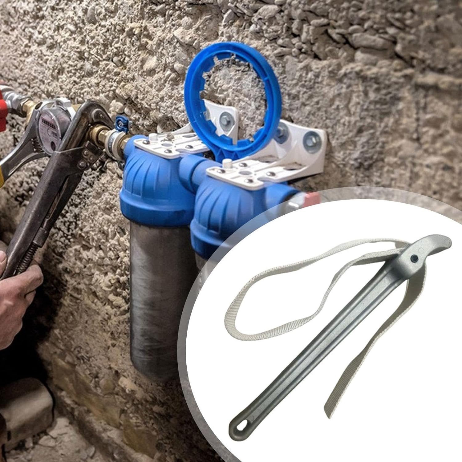 Strap Wrench, Oil Filter Wrench Strap Opener Pipe Tool Heavy Duty Adjustable Multifunctional Ergonomic Handle- 6 Mm Thick