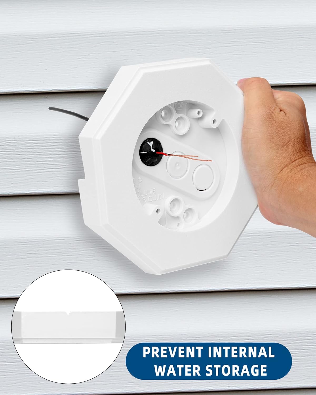 Vinyl Siding Mounting Blocks, Outdoor Light Mounting Block with Built-in Box, Siding Mounting Plate for 1/2 inch Lap Double and 4 inch Siding(White 1 Pack+ Black 1 Pack)