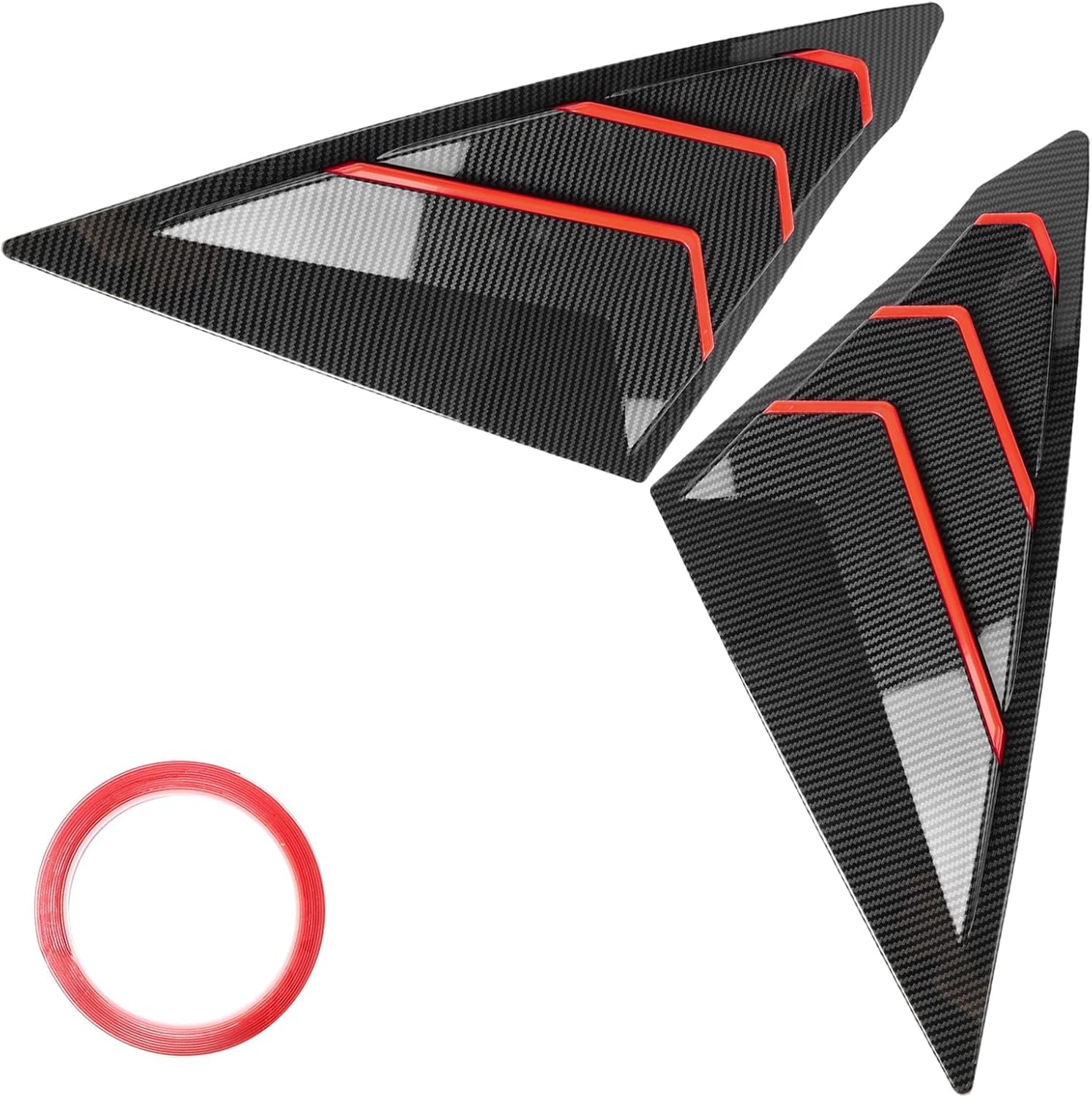 AUTOXBERT Side Window Louvers for Honda Civic 2022 2023 2024 2025 Hatchback 11th Gen Triangular Scoop Shutter Cover Blind Louvers Glossy Black