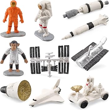 Astronaut Figurine Set - Uu Astronaut Miniature Collection, Aerial Theme Desk Decor, Creative Display Model | Decorative Aerial Decor Set for Home Office Shelf Room Styling Display