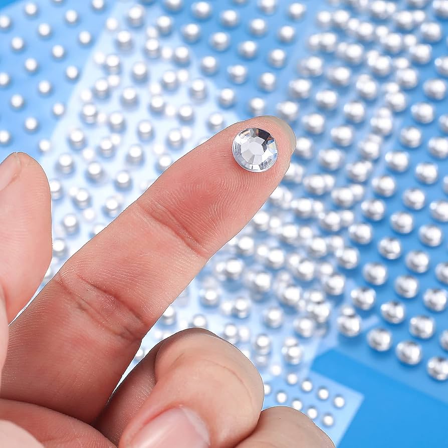 210 Strass Adhésifs Cristal 4mm – Bleu Azur Brillant, Stickers Ronds