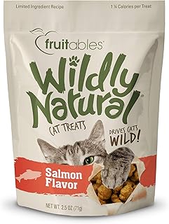 Wildly Natural Cat Treats, 2.5 Ounces, Salmon Flavor