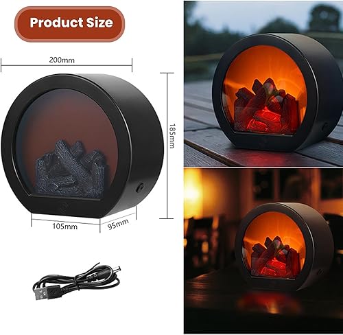 Miniatura 3 de Faroles de chimenea decorativos sin llama, portátil, luz LED de simulación, efecto de llama, interruptor táctil, llama LED de simulación para