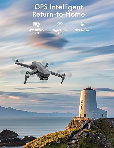 Miniatura 4 de Drone GPS con cámara para adultos 4K, cardán de 2 ejes EIS Mini Drone con motor sin escobillas, 2 baterías para 40 minutos de tiempo de vuelo, lente