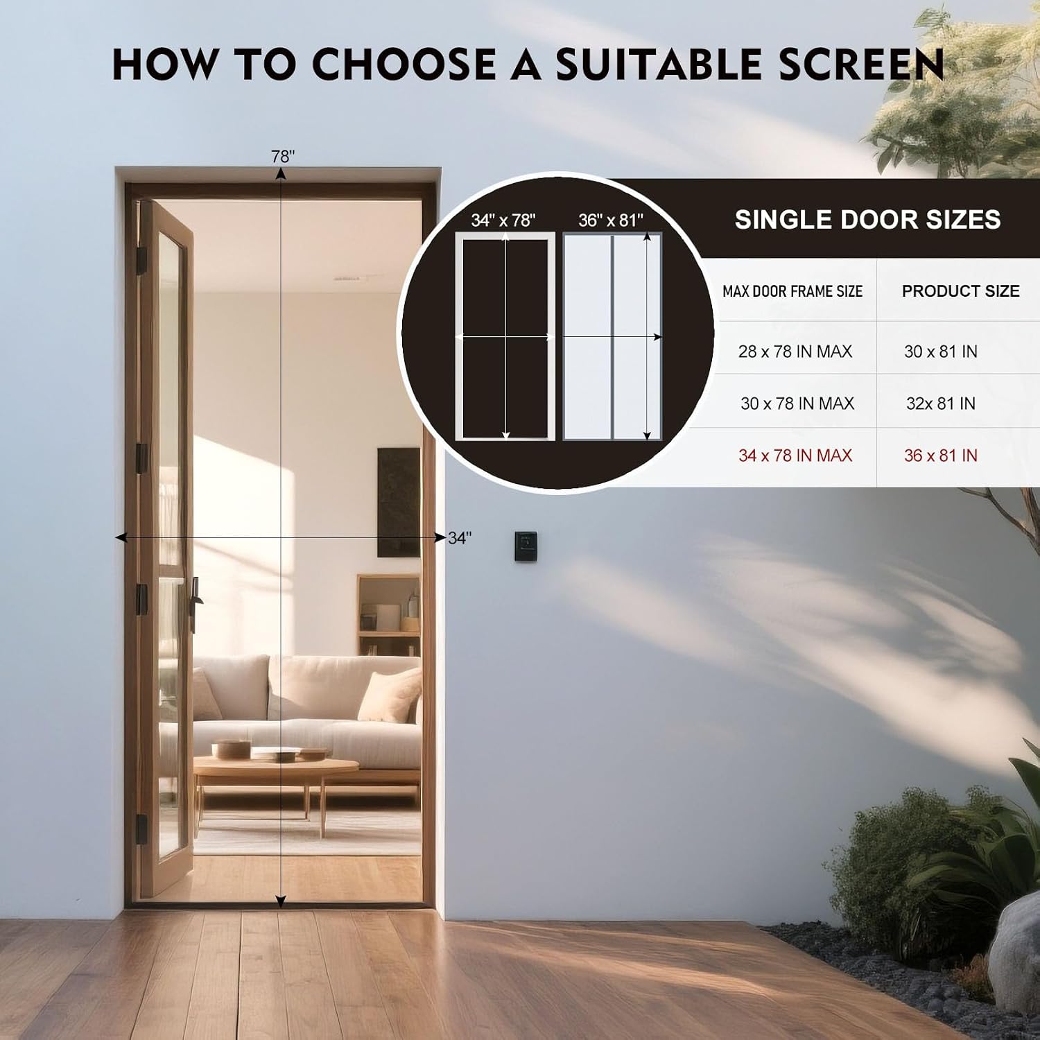 Magnetic Screen Door 36" x 81" Grey, Mesh Magnets Door Screen with Buckles Stay Open Option, Heavy Duty Enhanced Screen Mesh, Self Sealing, Hands Free