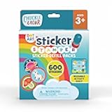 Chuckle & Roar Sticker Stamper Refill Pack – 600 Stickers (6 Refill Packs) + Reusable Double-Sided Activity Sheet, Creative Sticker Stamping Fun for Kids Ages 3+