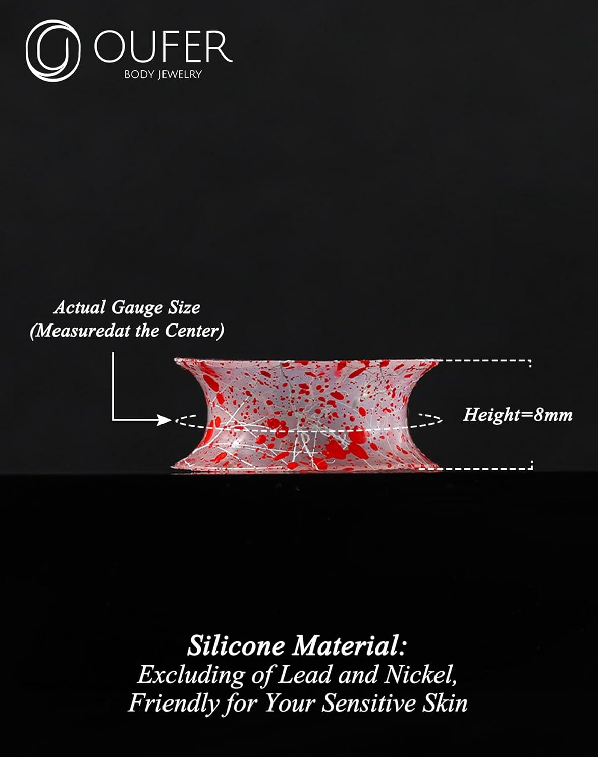 OUFER 8PCS Silicone Tunnels, Flexible Ear Plugs, Colorful Silicone Gauges, Double Flared Flesh Ear Piercing Jewelry - Image 7