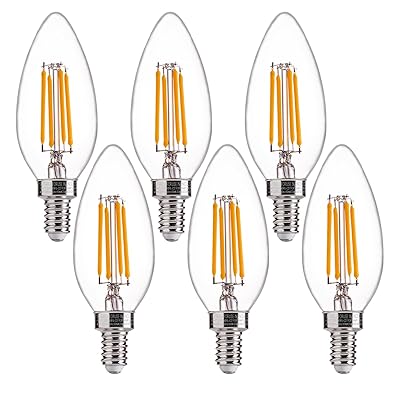 FLSNT LED Chandelier Bulbs E12 Candelabra 6-Pack