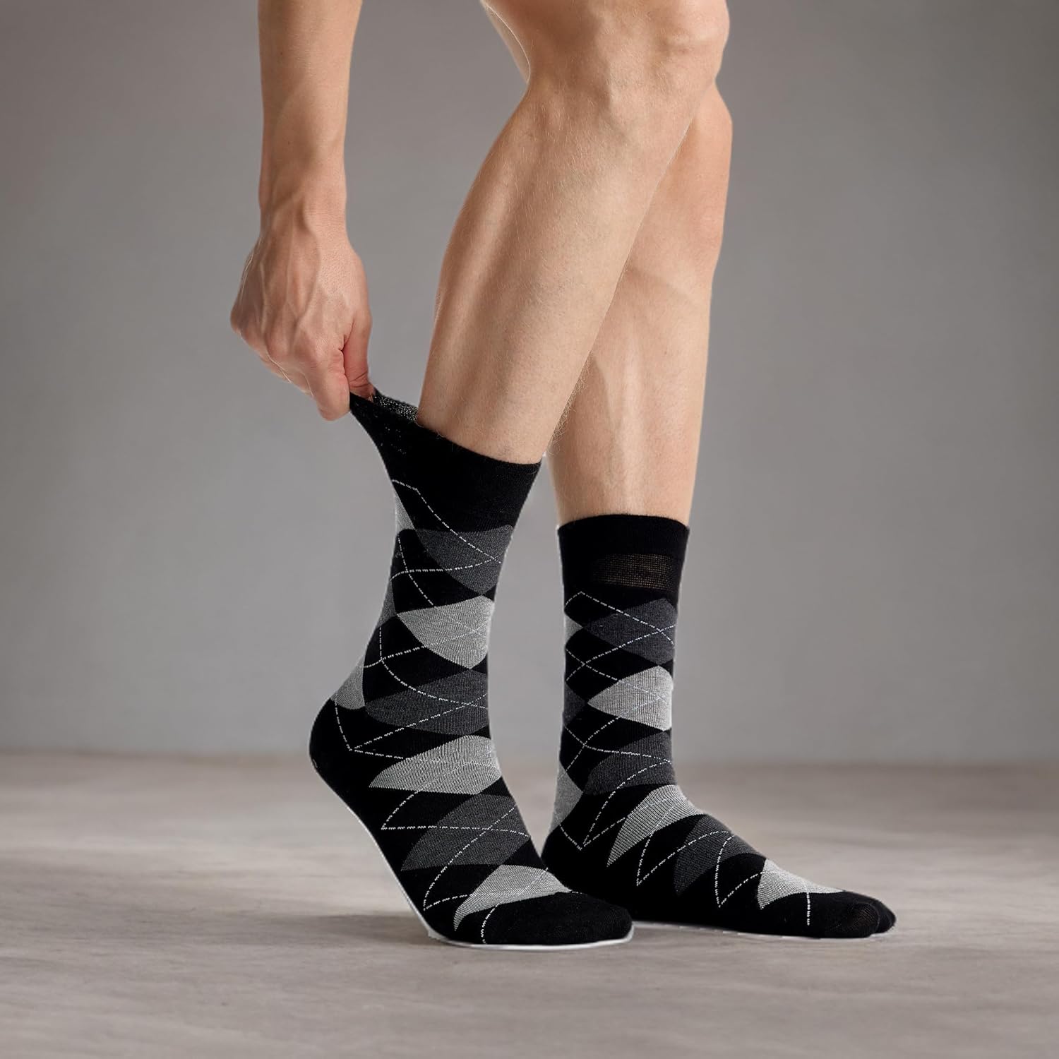 VRD Mens Dress Socks, Bamboo Rayon 1-Pack, Black Crew Length Mid-Calf Socks for Men Shoe Size 8-13 - Image 6