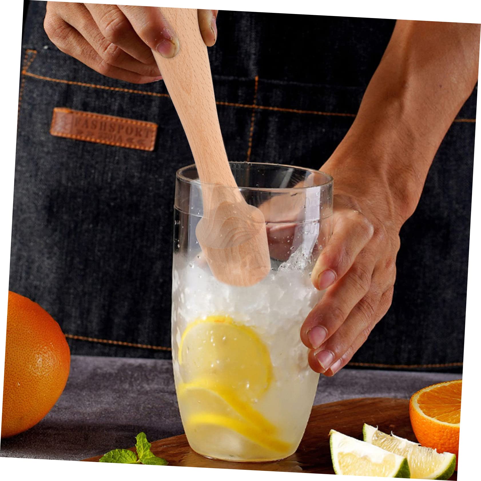 AUTSUPPL Cocktail Muddler Bar Stirring Rod Wooden Pestle Ice Mallet for Cocktails