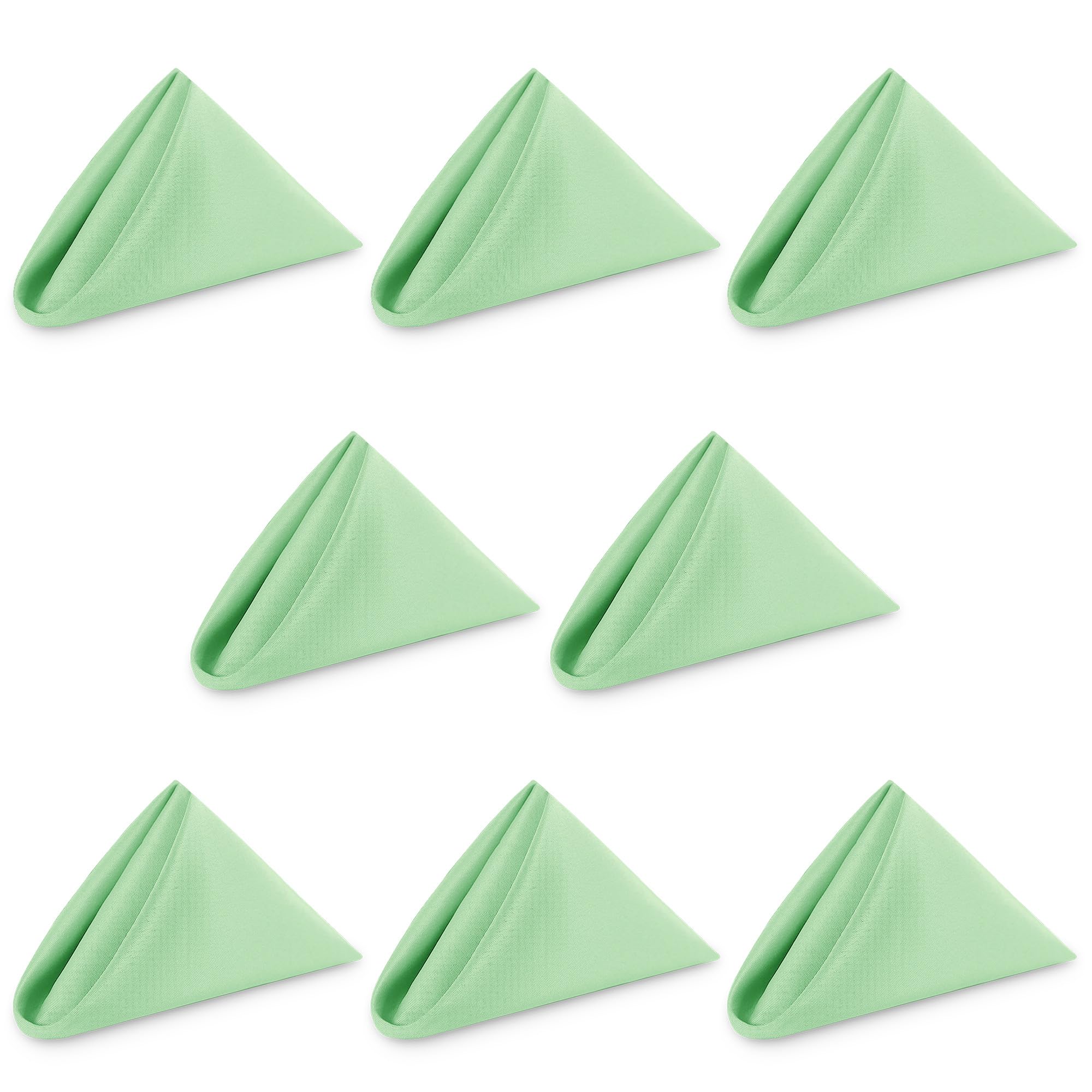 WedDecor 20 x 20 Inch 100% Polyester Cloth Napkins Apple Green, 8pcs โ image 1