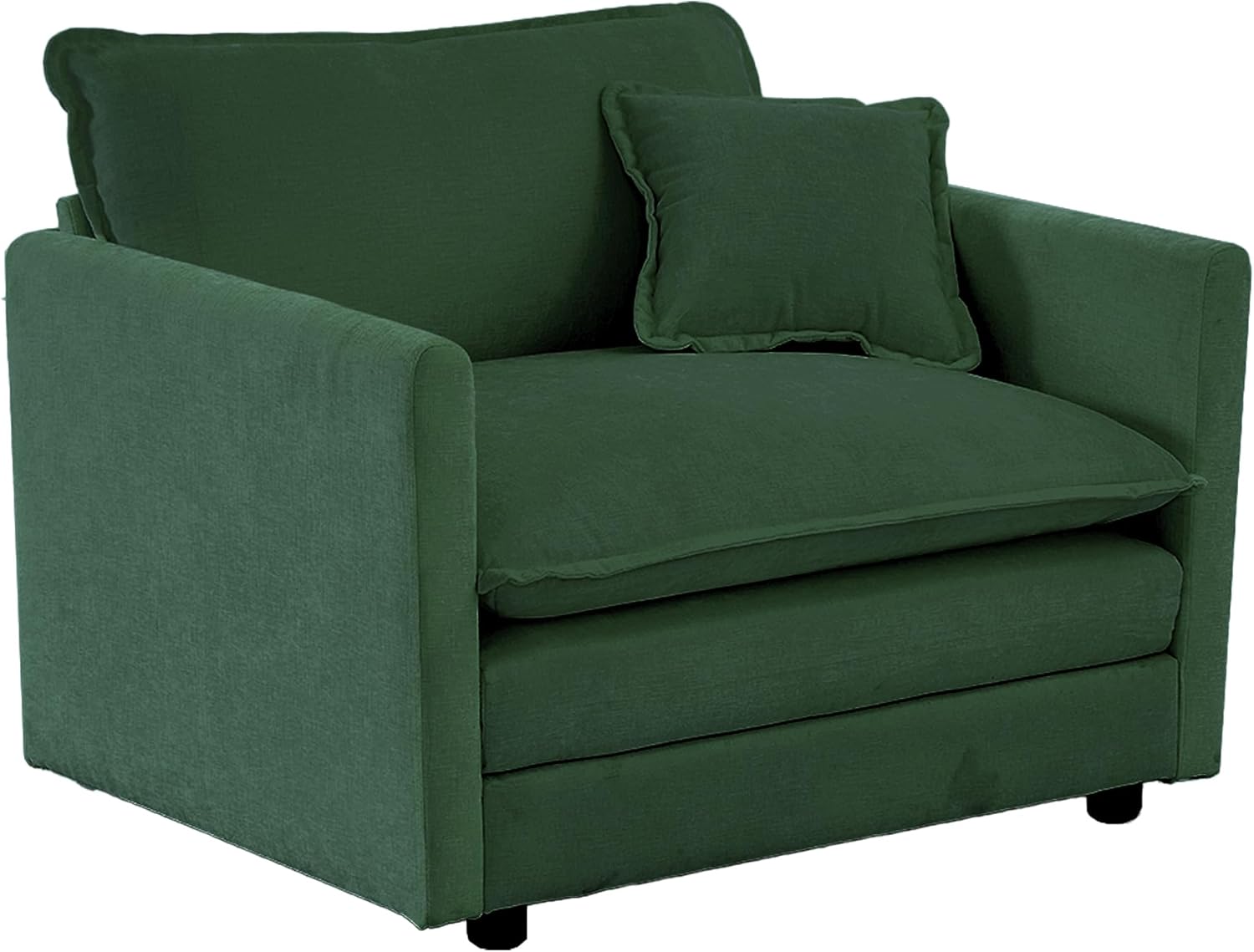 Tmsan 41.4" Chenille Oversized Accent Chair, Comfy Single Sofa Cloud Couch Chair Modern Luxury Armchair with Pillow for Living Room Bedroom Apartment Office, Green