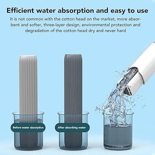 Miniatura 3 de Mini mopa portátil, potente mopa de 180° para espacios pequeños, material ABS, manos autoexprimibles para baño, cocina, sala de estar, coche