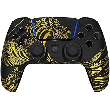 Custom Controllerzz Modded Wireless Custom Controller for PS5 - Compatible With All Shooting Games - Rapid Fire, Dropshot, Akimbo & More Golden Waves