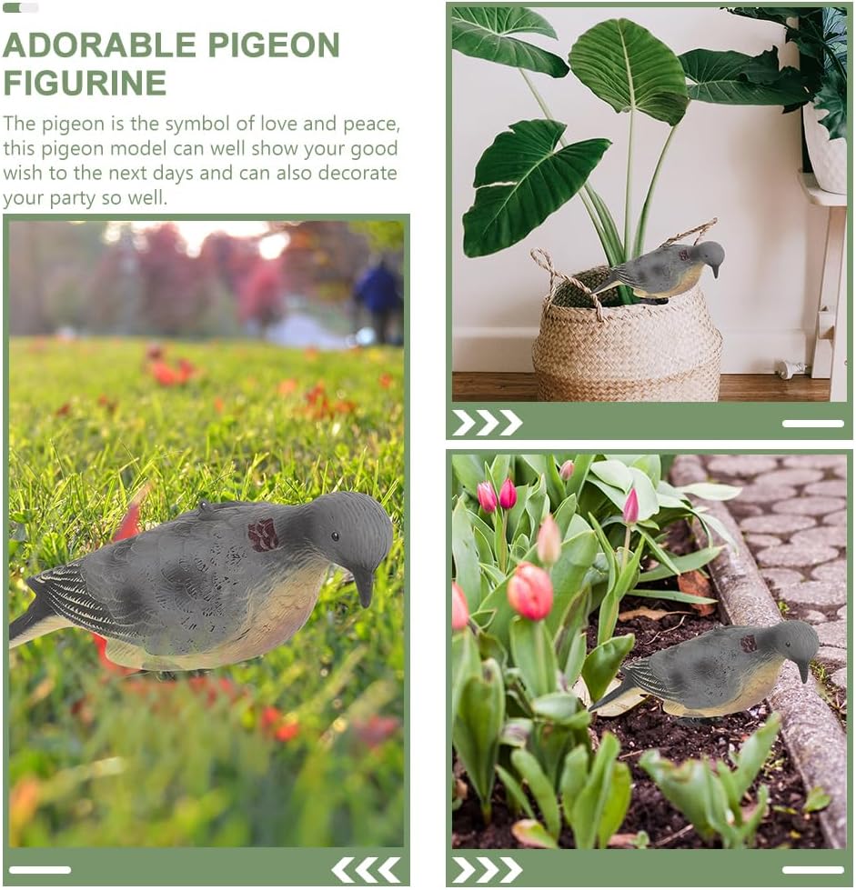 GANAZONO 2pcs Artificial Pigeon Model Realistic Pigeon Decor for Hunting Vivid Pe Plastic Bird Figurine with Clip Design for Outdoor Decoration and Hunting Practice