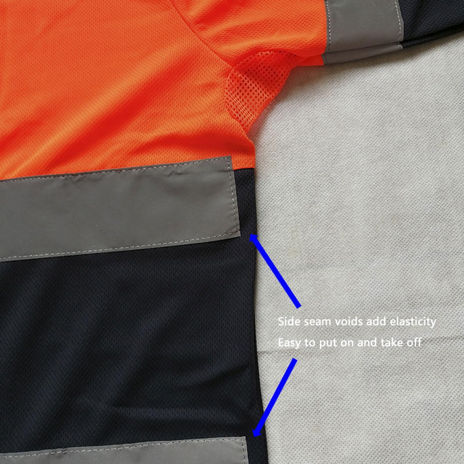 Polo reflectante de manga larga, camisa de trabajo de seguridad de alta visibilidad for construcción, for hombres y mujeres, parte superior reflectante duradera. chaleco reflectante