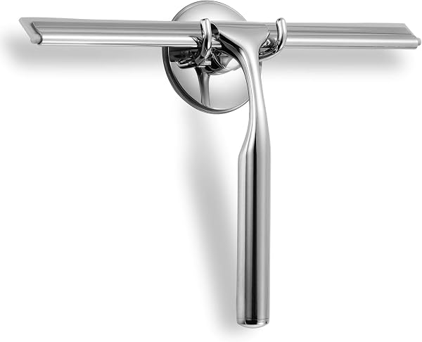Ettori Chrome Shower Squeegee 10 inch with Suction Hook