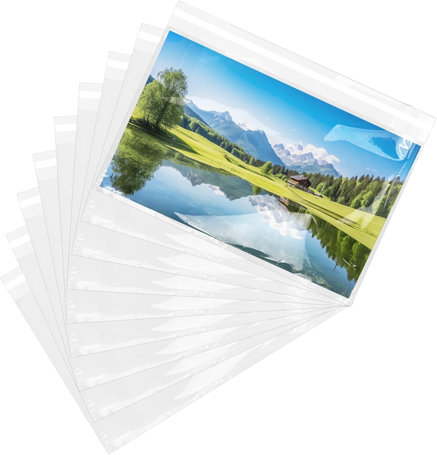 Klmnop 120 Pcs Acid-Free Self Seal Sleeves for 11x17 Art Prints Photos, Clear Photo Print Sleeves Storage Bags(2.8 Mil Thickness)